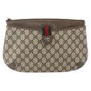 GUCCI GG Supreme Web Sherry Line Shoulder Bag PVC Beige 39 02 026 Auth ka1189-13