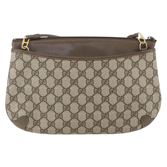 GUCCI GG Supreme Web Sherry Line Shoulder Bag PVC Beige 39 02 026 Auth ka1189