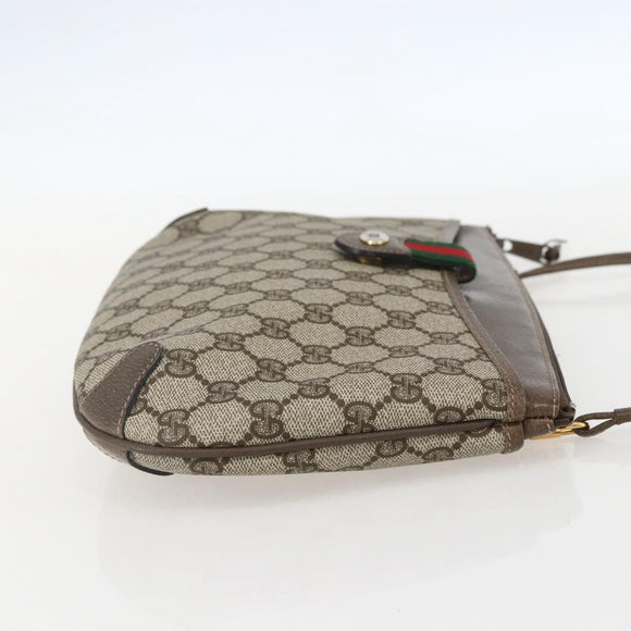 GUCCI GG Supreme Web Sherry Line Shoulder Bag PVC Beige 39 02 026 Auth ka1189