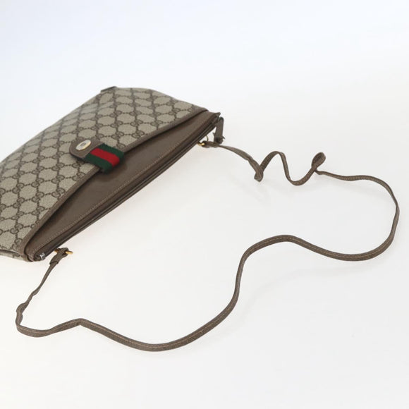 GUCCI GG Supreme Web Sherry Line Shoulder Bag PVC Beige 39 02 026 Auth ka1189