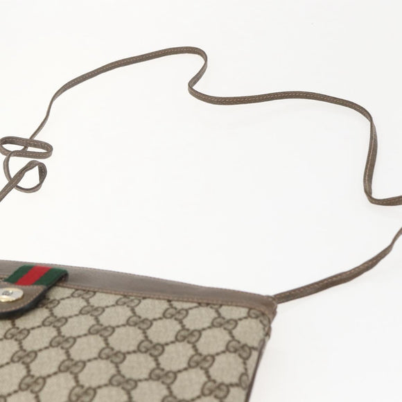 GUCCI GG Supreme Web Sherry Line Shoulder Bag PVC Beige 39 02 026 Auth ka1189