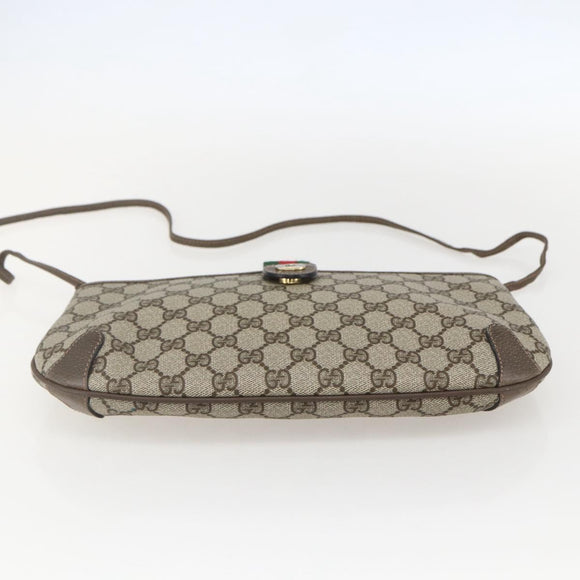 GUCCI GG Supreme Web Sherry Line Shoulder Bag PVC Beige 39 02 026 Auth ka1189