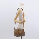 CELINE Macadam Canvas Shoulder Bag PVC Beige Gold Auth ka119-24