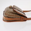 CELINE Macadam Canvas Shoulder Bag PVC Beige Gold Auth ka119-3