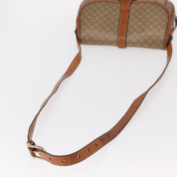 CELINE Macadam Canvas Shoulder Bag PVC Beige Gold Auth ka119