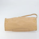 PRADA Hand Bag Leather 2way Beige Gold Auth ka1190-5