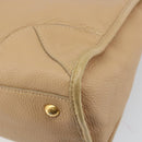 PRADA Handtas Leer 2-weg Beige Goud Auth ka1190-16