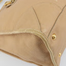 PRADA Handtas Leer 2-weg Beige Goud Auth ka1190-17