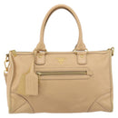PRADA Hand Bag Leather 2way Beige Gold Auth ka1190-13