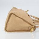 PRADA Hand Bag Leather 2way Beige Gold Auth ka1190-3