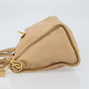 PRADA Handtas Leer 2-weg Beige Goud Auth ka1190-4