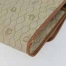 Christian Dior Honeycomb Canvas Chain Shoulder Bag PVC Beige Gold Auth ka1192-15