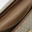 Christian Dior Honeycomb Canvas Chain Shoulder Bag PVC Beige Gold Auth ka1192-18