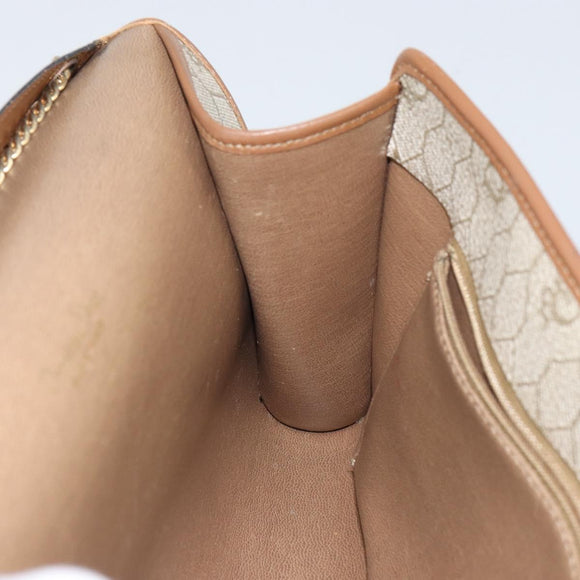 Christian Dior Honeycomb Canvas Chain Shoulder Bag PVC Beige Gold Auth ka1192