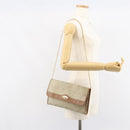 Christian Dior Honeycomb Canvas Chain Shoulder Bag PVC Beige Gold Auth ka1192-21