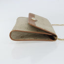 Christian Dior Honeycomb Canvas Chain Shoulder Bag PVC Beige Gold Auth ka1192-3