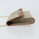 Christian Dior Honeycomb Canvas Chain Shoulder Bag PVC Beige Gold Auth ka1192-4