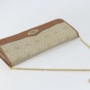 Christian Dior Honeycomb Canvas Chain Shoulder Bag PVC Beige Gold Auth ka1192-6