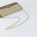 Christian Dior Honeycomb Canvas Chain Shoulder Bag PVC Beige Gold Auth ka1192-7
