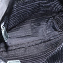 PRADA Shoulder Bag Nylon Leather Black Silver Auth ka1204-11