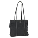 PRADA Shoulder Bag Nylon Leather Black Silver Auth ka1204-1