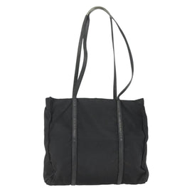 PRADA Shoulder Bag Nylon Leather Black Silver Auth ka1204 - 0