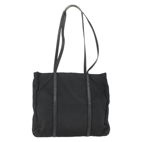 PRADA Shoulder Bag Nylon Leather Black Silver Auth ka1204