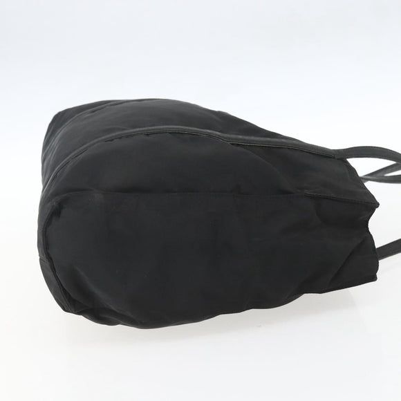 PRADA Shoulder Bag Nylon Leather Black Silver Auth ka1204