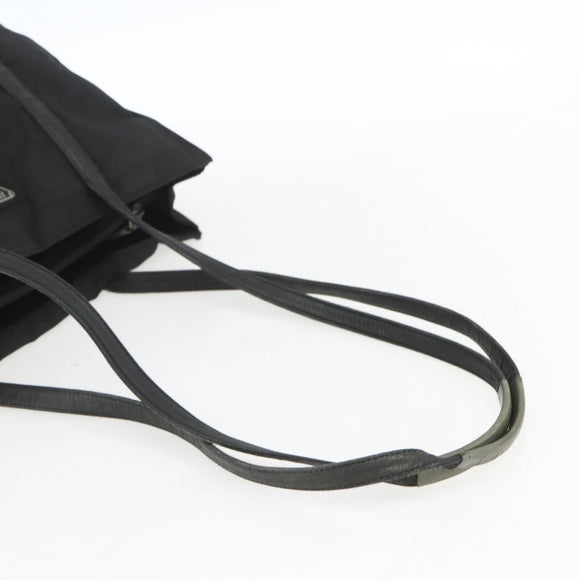 PRADA Shoulder Bag Nylon Leather Black Silver Auth ka1204