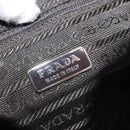 PRADA Bow Crockett Hand Bag Canvas Beige Gold Auth ka121-16