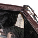 PRADA Bow Crockett Hand Bag Canvas Beige Gold Auth ka121-18