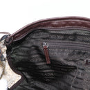 PRADA Bow Crockett Hand Bag Canvas Beige Gold Auth ka121-20