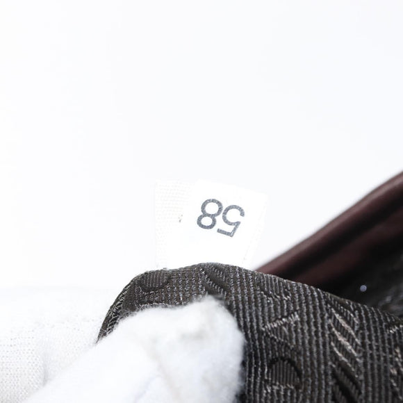 PRADA Bow Crockett Hand Bag Canvas Beige Gold Auth ka121