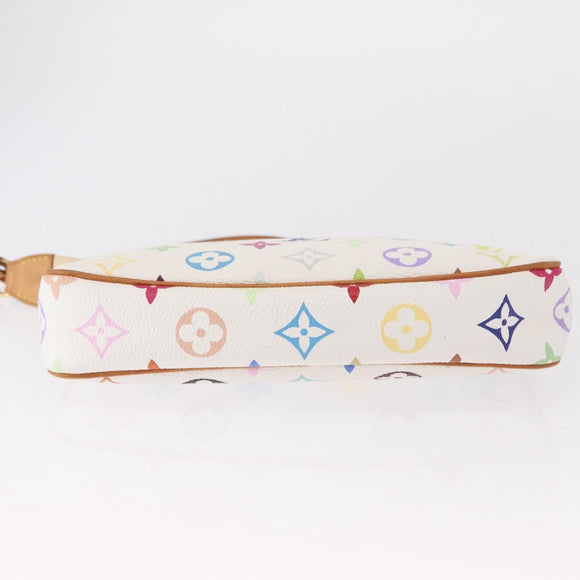 LOUIS VUITTON Multicolor Pochette Accessoires Pouch White M92649 LV Auth ka1216A
