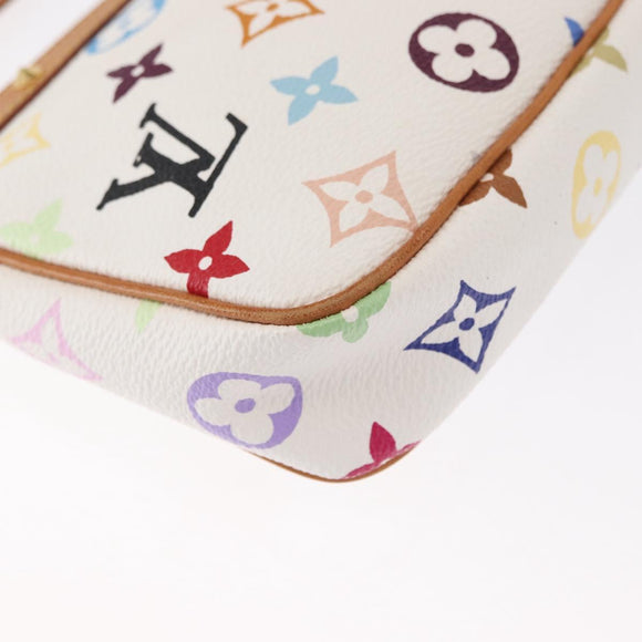 LOUIS VUITTON Multicolor Pochette Accessoires Pouch White M92649 LV Auth ka1216A