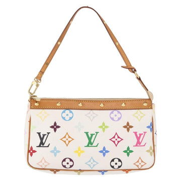 LOUIS VUITTON Multicolor Pochette Accessoires Pouch White M92649 LV Auth ka1216A - 0