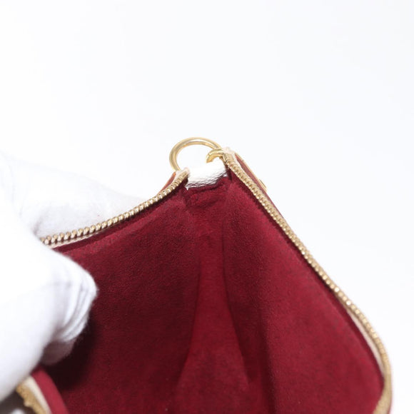 LOUIS VUITTON Multicolor Pochette Accessoires Pouch White M92649 LV Auth ka1216A