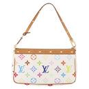 LOUIS VUITTON Multicolor Pochette Accessoires Pouch White M92649 LV Auth ka1216A-3