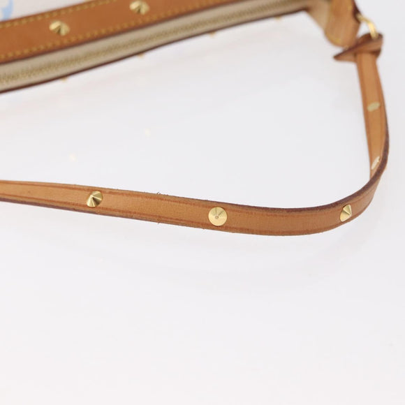 LOUIS VUITTON Multicolor Pochette Accessoires Pouch White M92649 LV Auth ka1216A