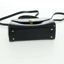 BALLY Hand Bag Leather 2way Gold Black Auth ka1217-6