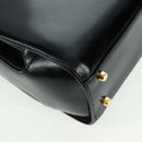 BALLY Hand Bag Leather 2way Gold Black Auth ka1217-19