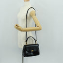 BALLY Hand Bag Leather 2way Gold Black Auth ka1217-28