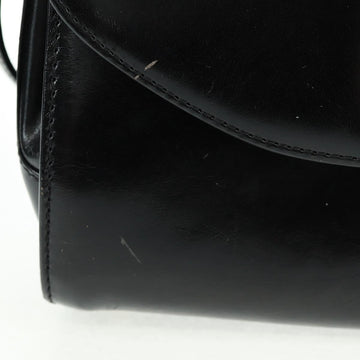 BALLY Hand Bag Leather 2way Gold Black Auth ka1217 - 0