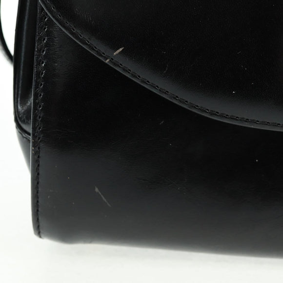 BALLY Hand Bag Leather 2way Gold Black Auth ka1217