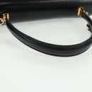 BALLY Hand Bag Leather 2way Gold Black Auth ka1217-7