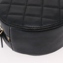 CHANEL Matelasse Shoulder Bag Lamb Skin Black Gold CC Auth ka1221SAV-9