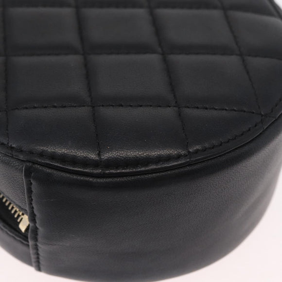 CHANEL Matelasse Shoulder Bag Lamb Skin Black Gold CC Auth ka1221SAV
