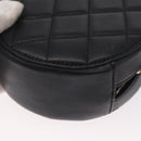 CHANEL Matelasse Shoulder Bag Lamb Skin Black Gold CC Auth ka1221SAV-16