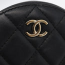 CHANEL Matelasse Shoulder Bag Lamb Skin Black Gold CC Auth ka1221SAV-18