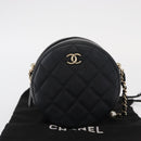 CHANEL Matelasse Shoulder Bag Lamb Skin Black Gold CC Auth ka1221SAV-12